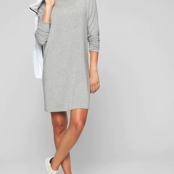 Athleta NWT Crossover Sweatshirt Dress in Heather Gray Size S - Picture 2 of 6